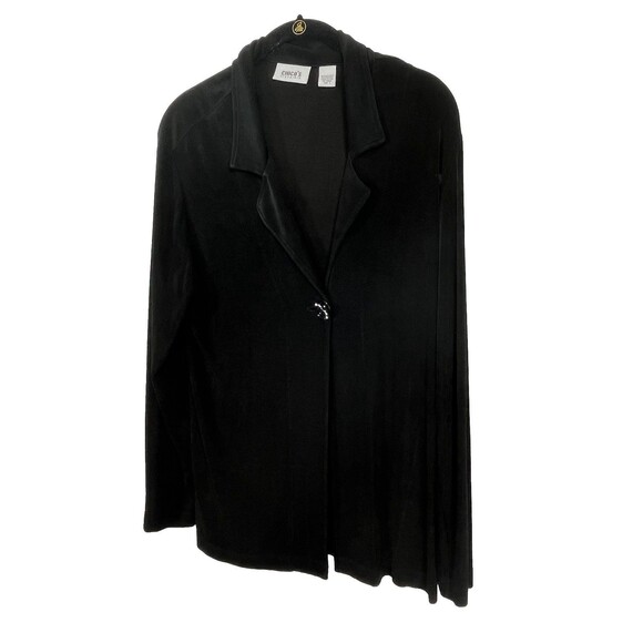 Chicos Travelers Button Cardigan Blazer Long Sleeve blouse 1 Top M 6 8 - Picture 1 of 7